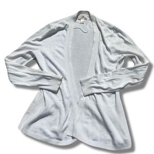 Loft Cream Open-Front Knit Cardigan – Size M | Minimalist Layer |